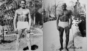 Foto de Joseph Pilates de joven y de mayor.